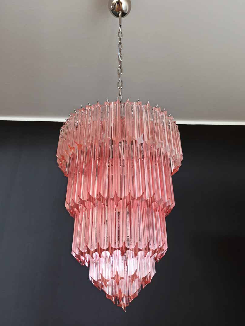 Murano Chandelier – 112 prisms – Pink