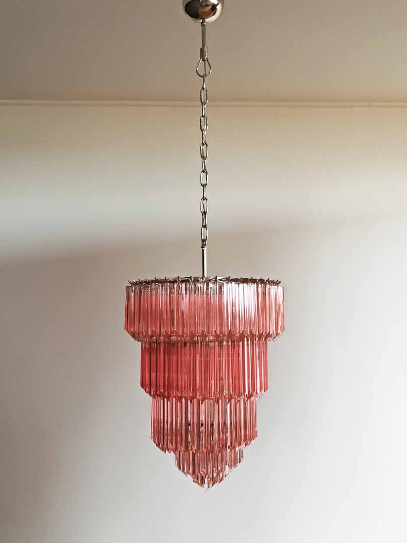 Murano Chandelier – 112 prisms – Pink