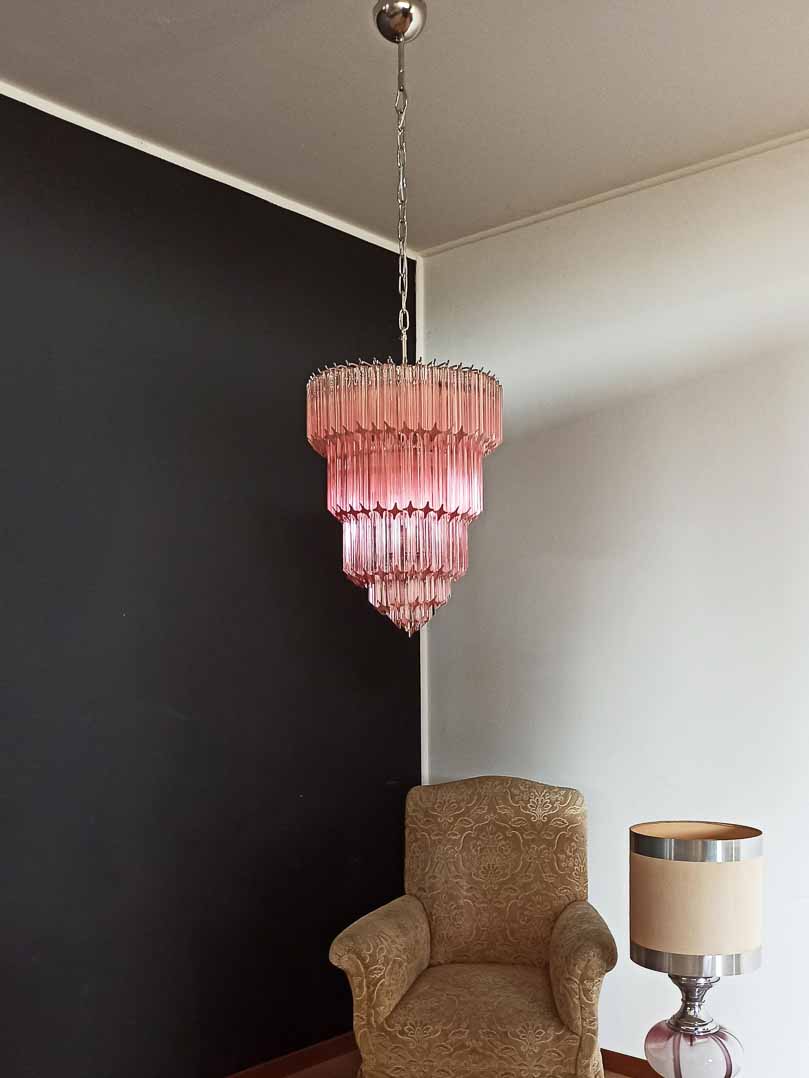 Murano Chandelier – 112 prisms – Pink