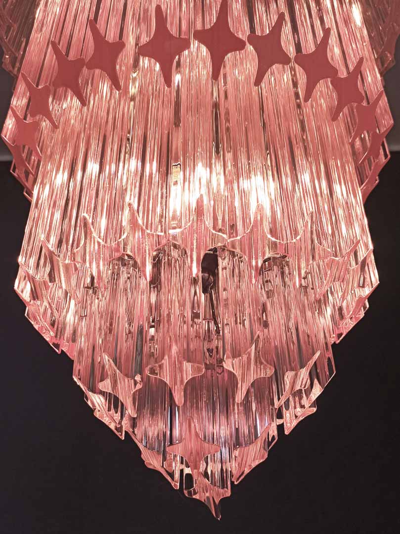 Murano Chandelier – 112 prisms – Pink