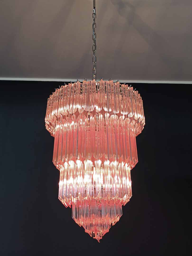 Murano Chandelier – 112 prisms – Pink