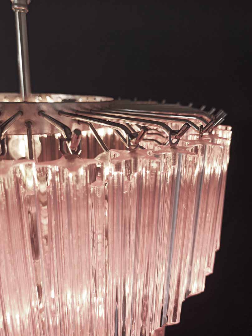 Murano Chandelier – 112 prisms – Pink