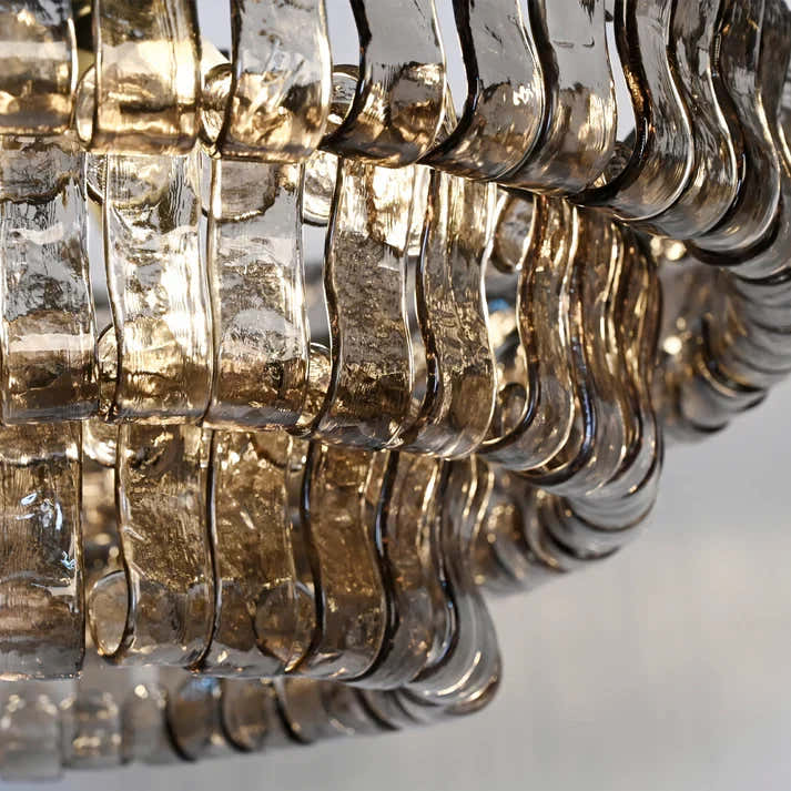 Amor 4-Tier Ghiaccio Glass Round Chandelier 36"