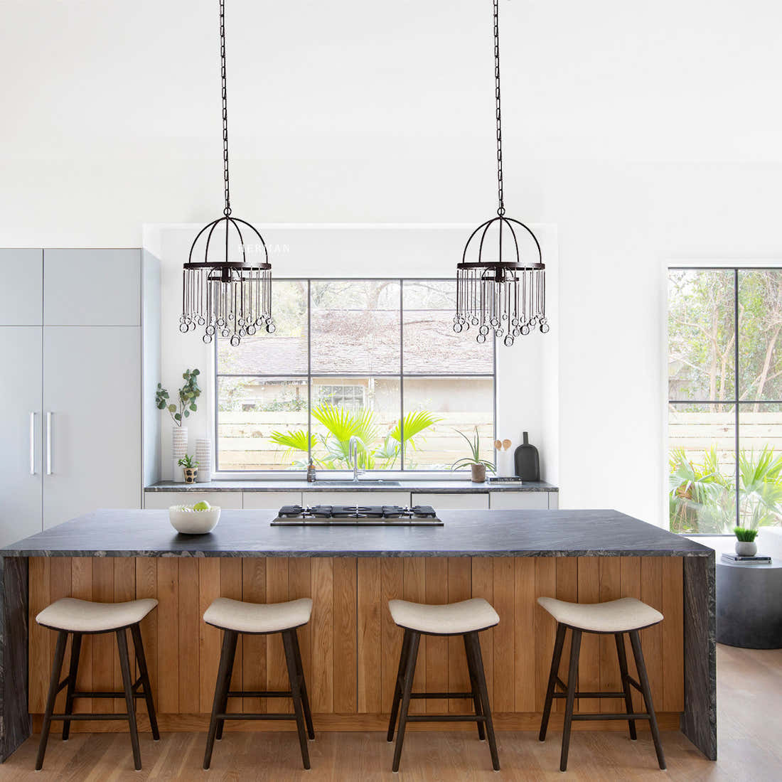Aubrey Modern Crystal Ball Pendant Lamp