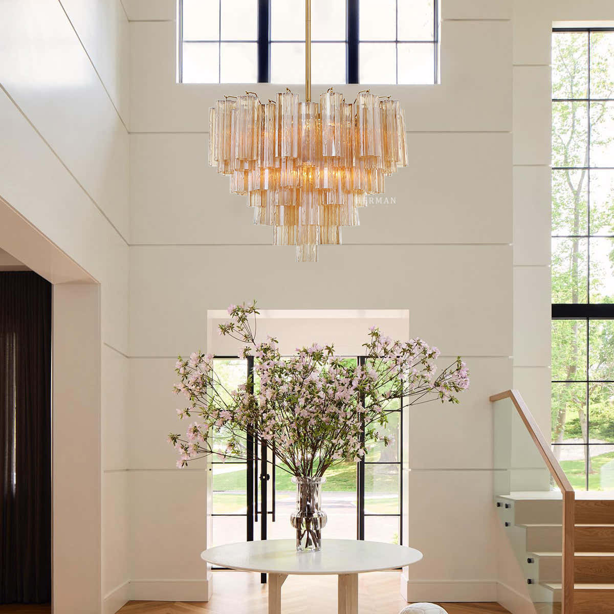 Petalia Murano Glass Chandelier 17.8" 22" 26.8" 32''D