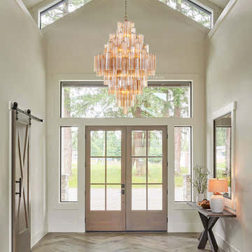 Petalia Murano Glass Diamond Chandelier 50"H