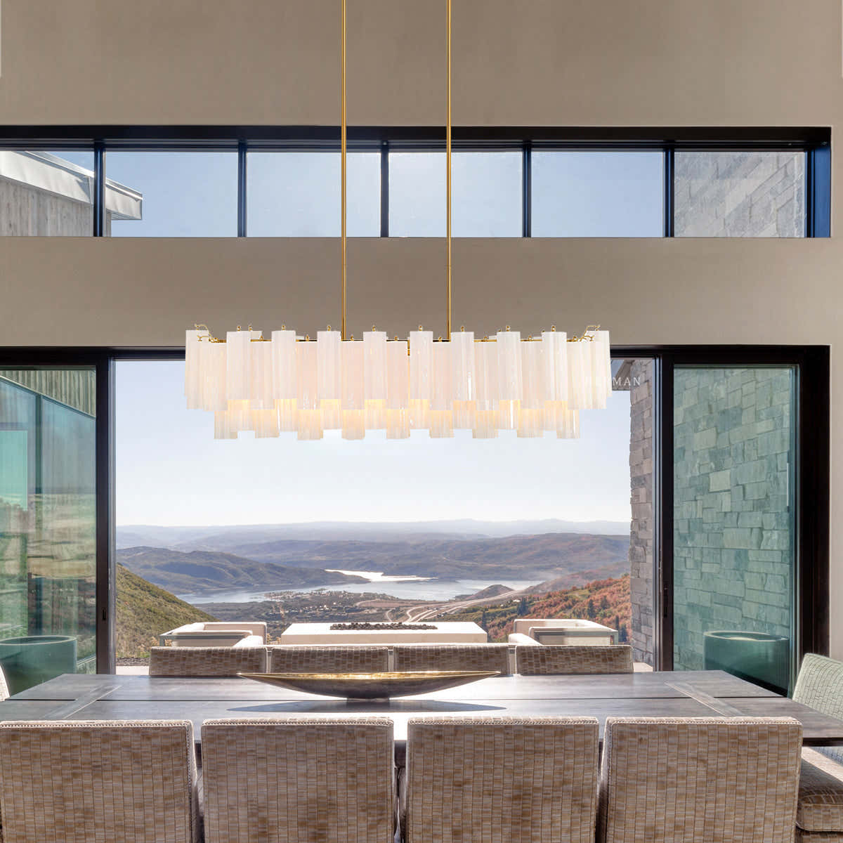 Petalia Murano Glass Linear Chandelier 51"