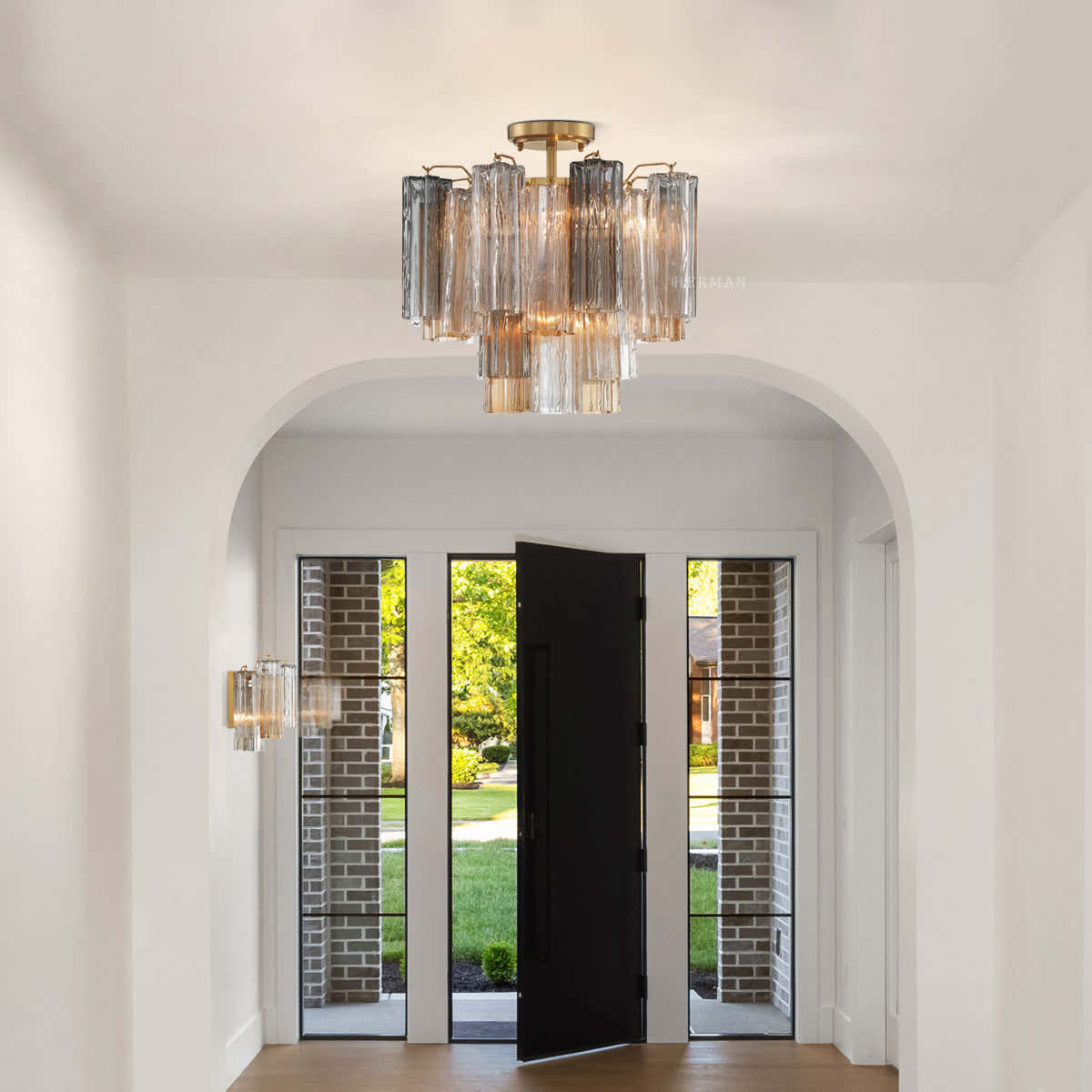 Petalia Murano Glass Semi-Flush Ceiling Mount 17''W