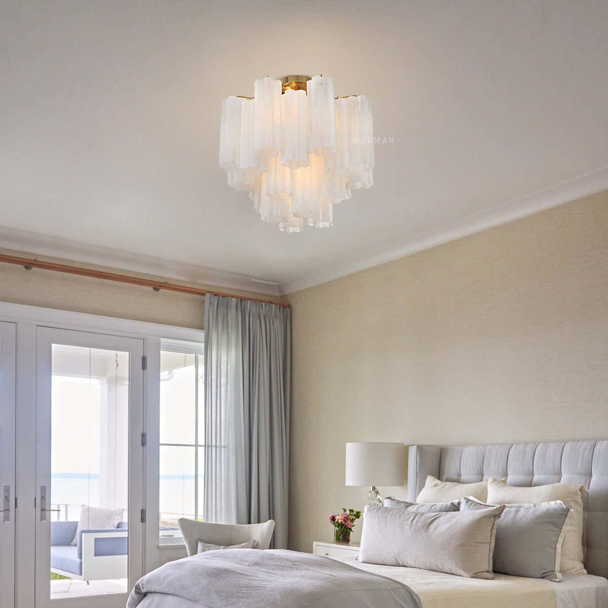 Petalia Murano Glass Semi-Flush Ceiling Mount 17''W