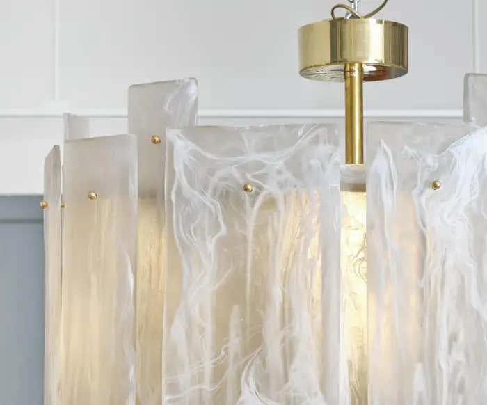Murano Glass Alabaster Chandelier