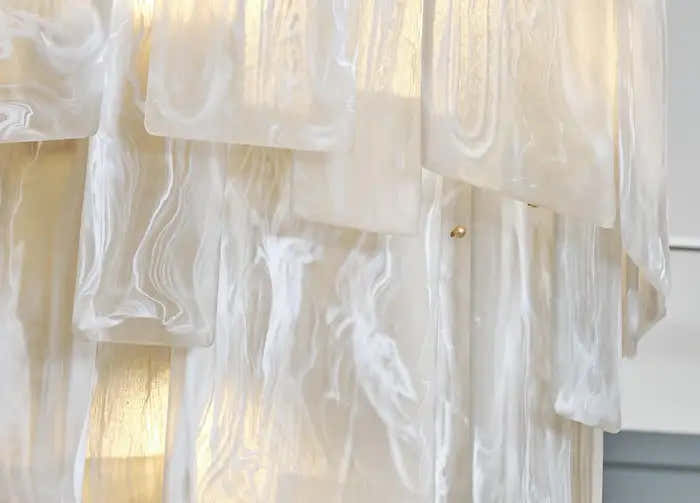 Murano Glass Alabaster Chandelier