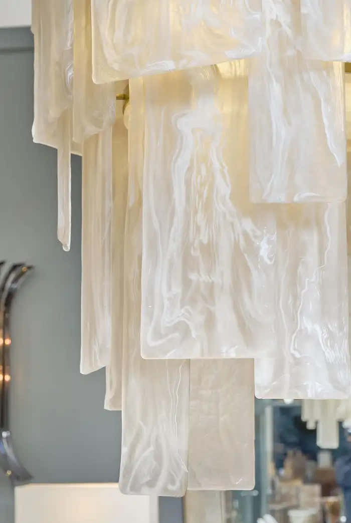 Murano Glass Alabaster Chandelier