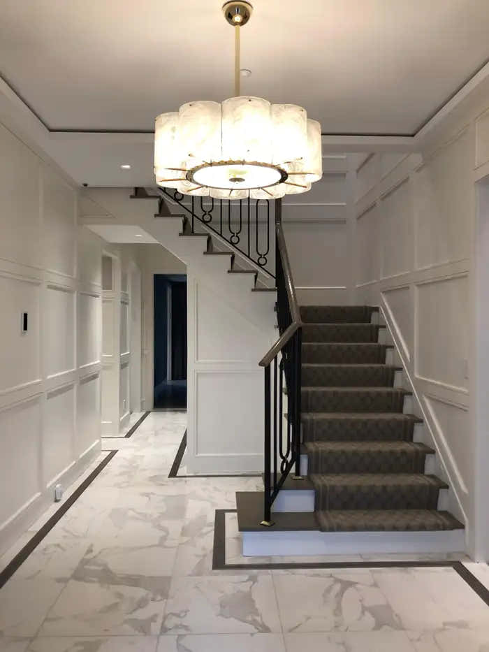 Bespoke Italian Alabaster White Murano Glass Brass Round Chandelier / Flushmount