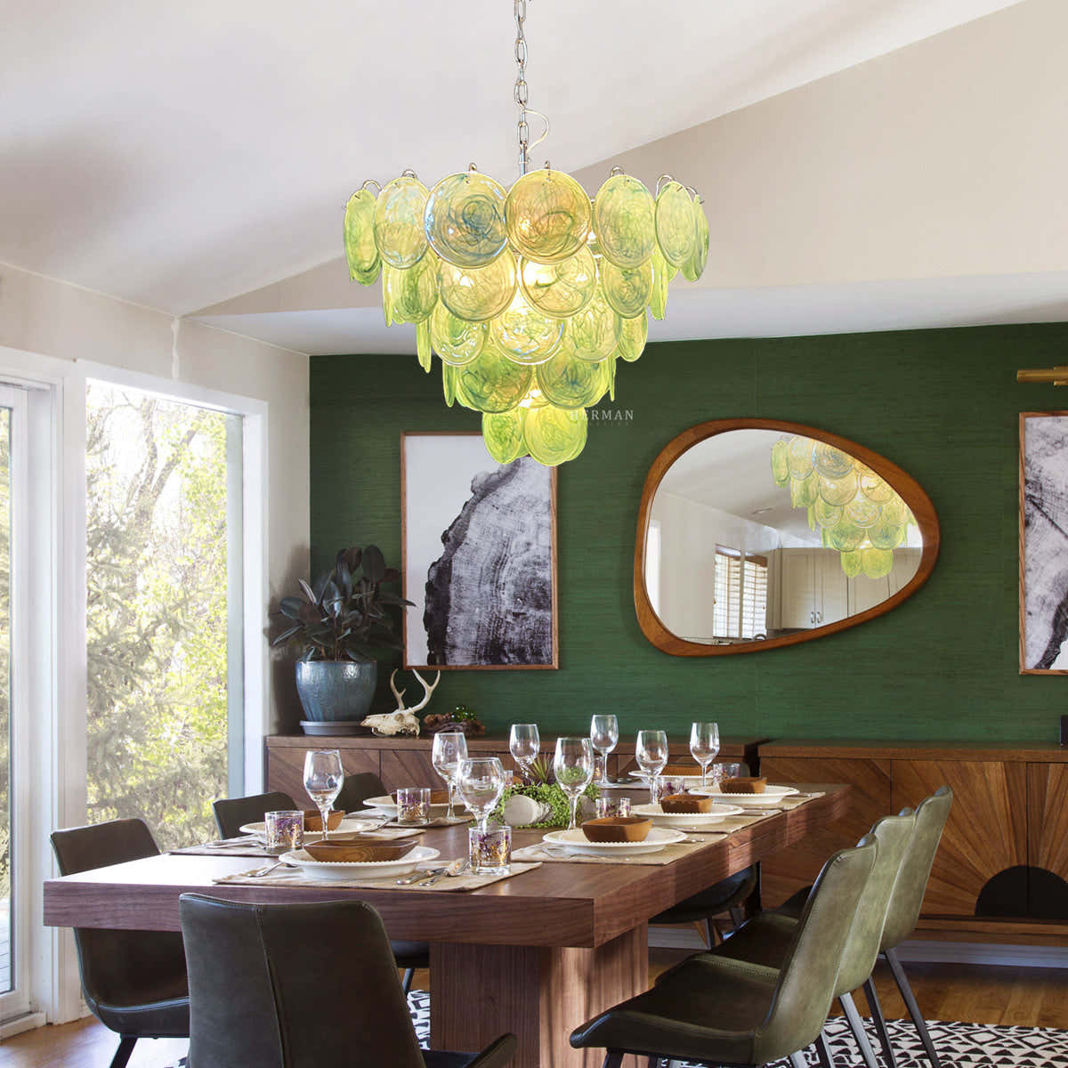Murano Chandelier 57 Green