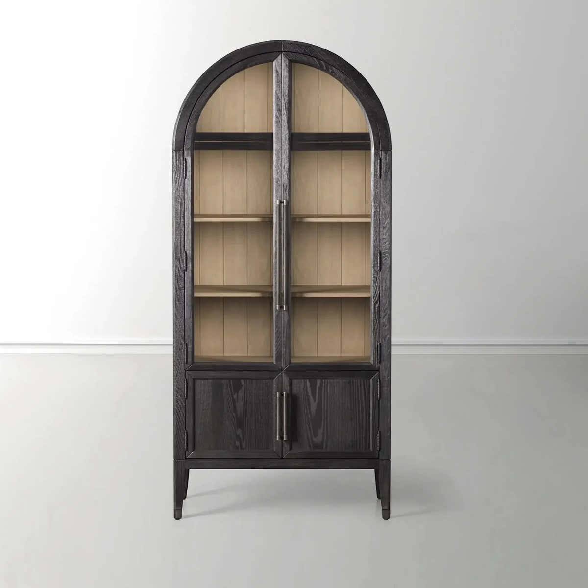 Hattie Glass Accent Cabinet in Oak 36"W 46"W