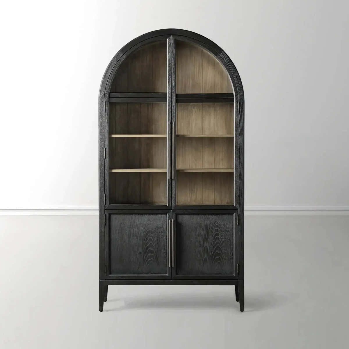 Hattie Glass Accent Cabinet in Oak 36"W 46"W