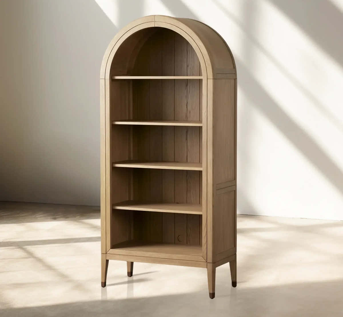 Hattie Open Bookcase in Oak 36"W 46"W