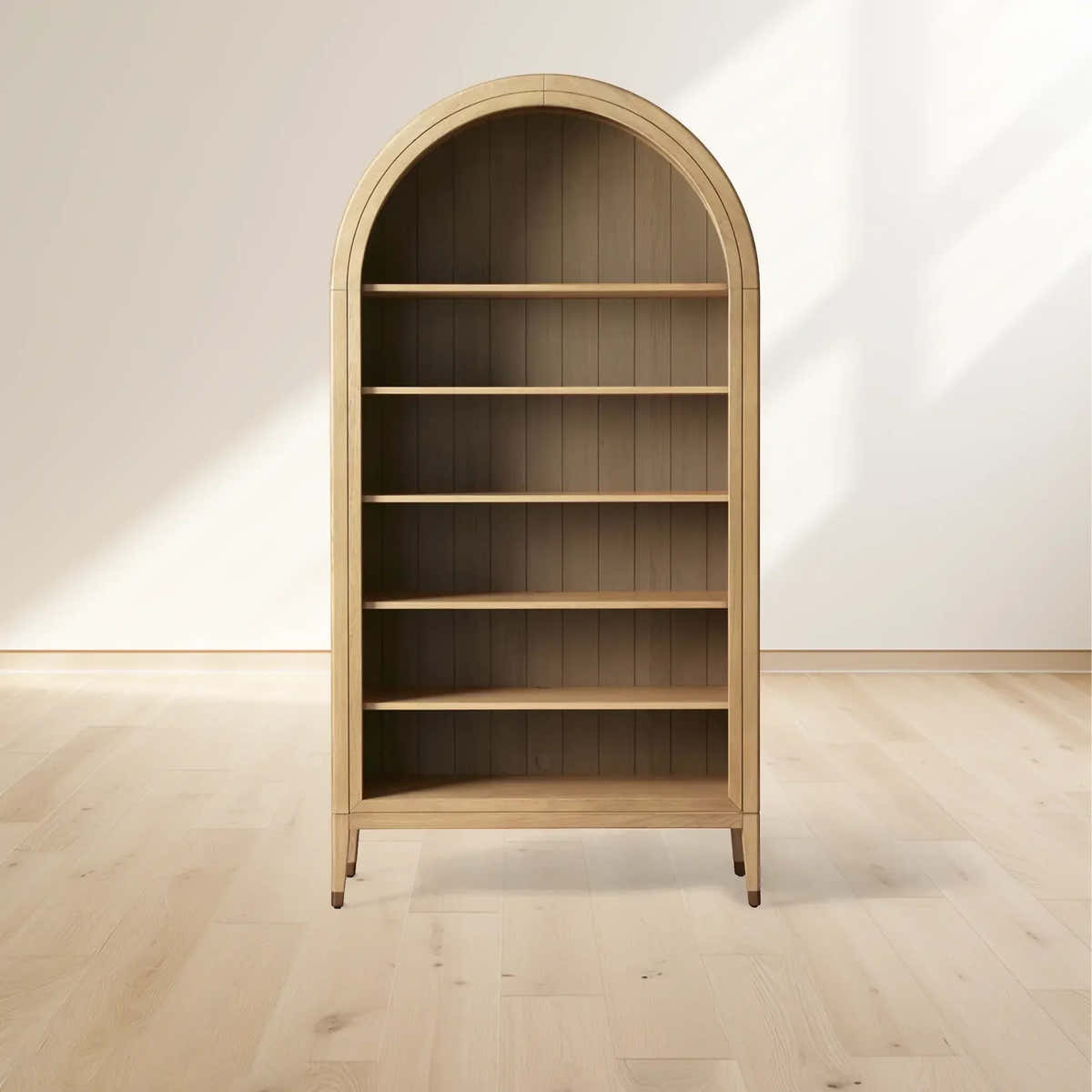 Hattie Open Bookcase in Oak 36"W 46"W