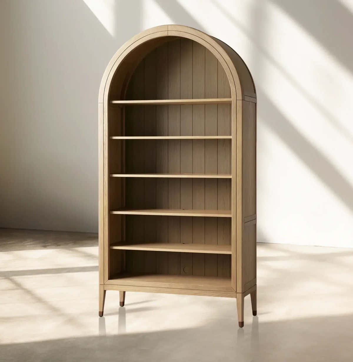Hattie Open Bookcase in Oak 36"W 46"W