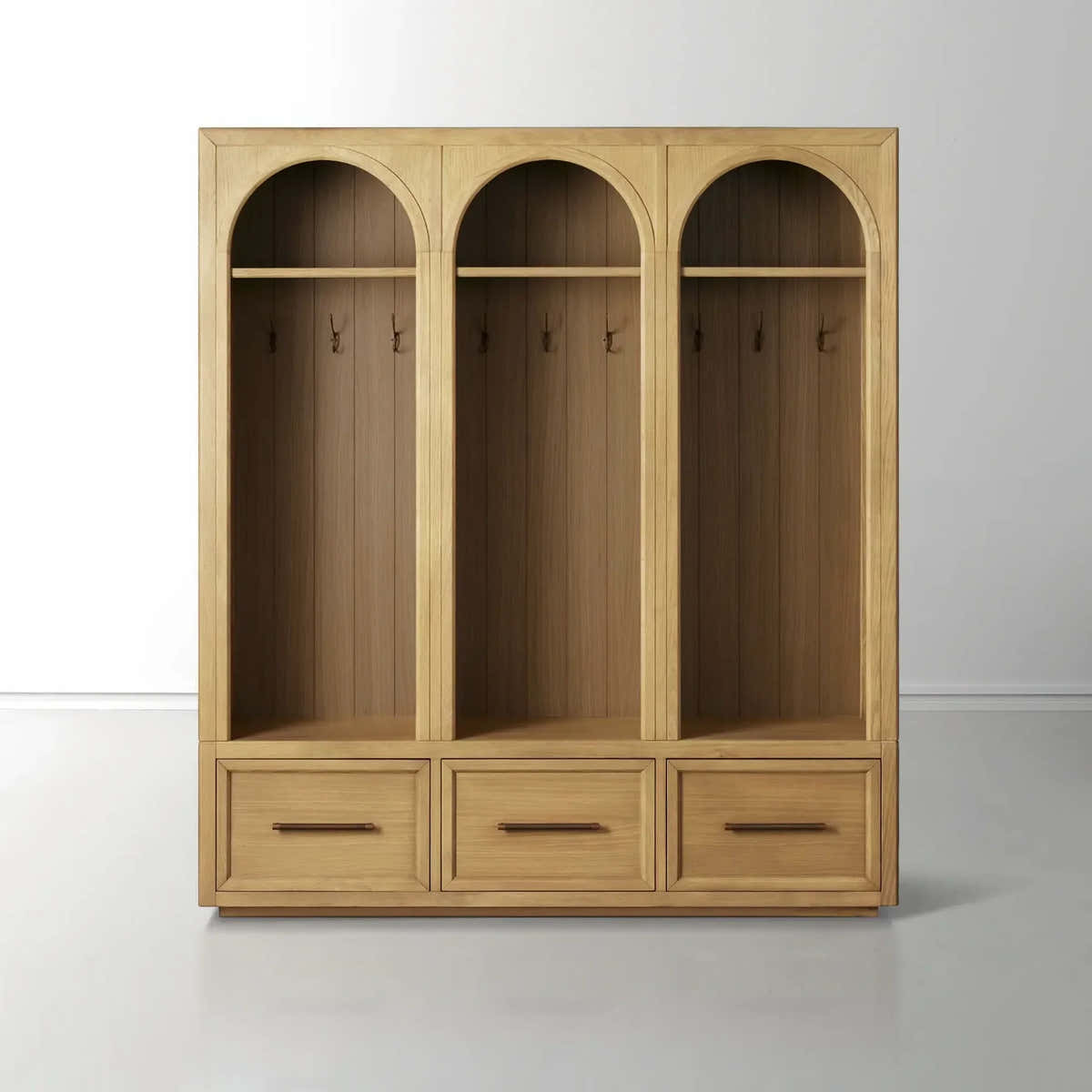 Hattie Triple Entryway Cabinet in Oak 69.75"W