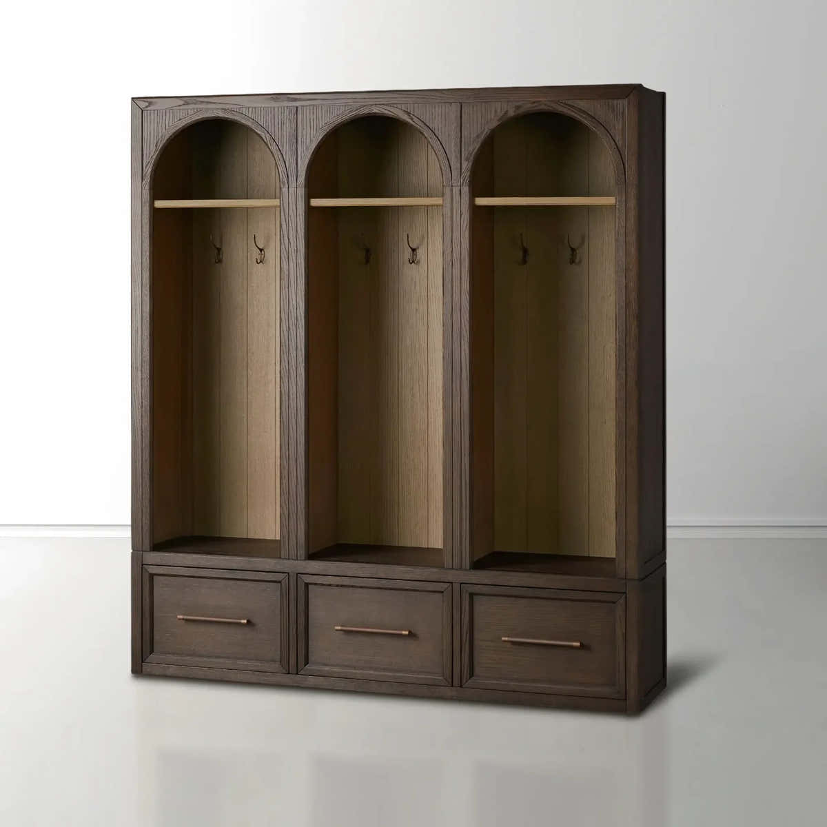 Hattie Triple Entryway Cabinet in Oak 69.75"W
