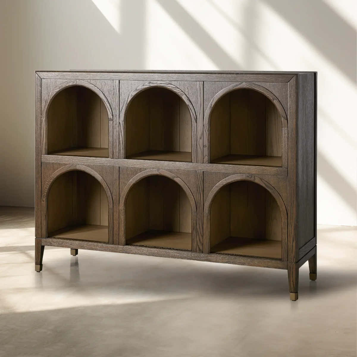 Hattie Arched Storage Cabinet  in Oak 60.75"W