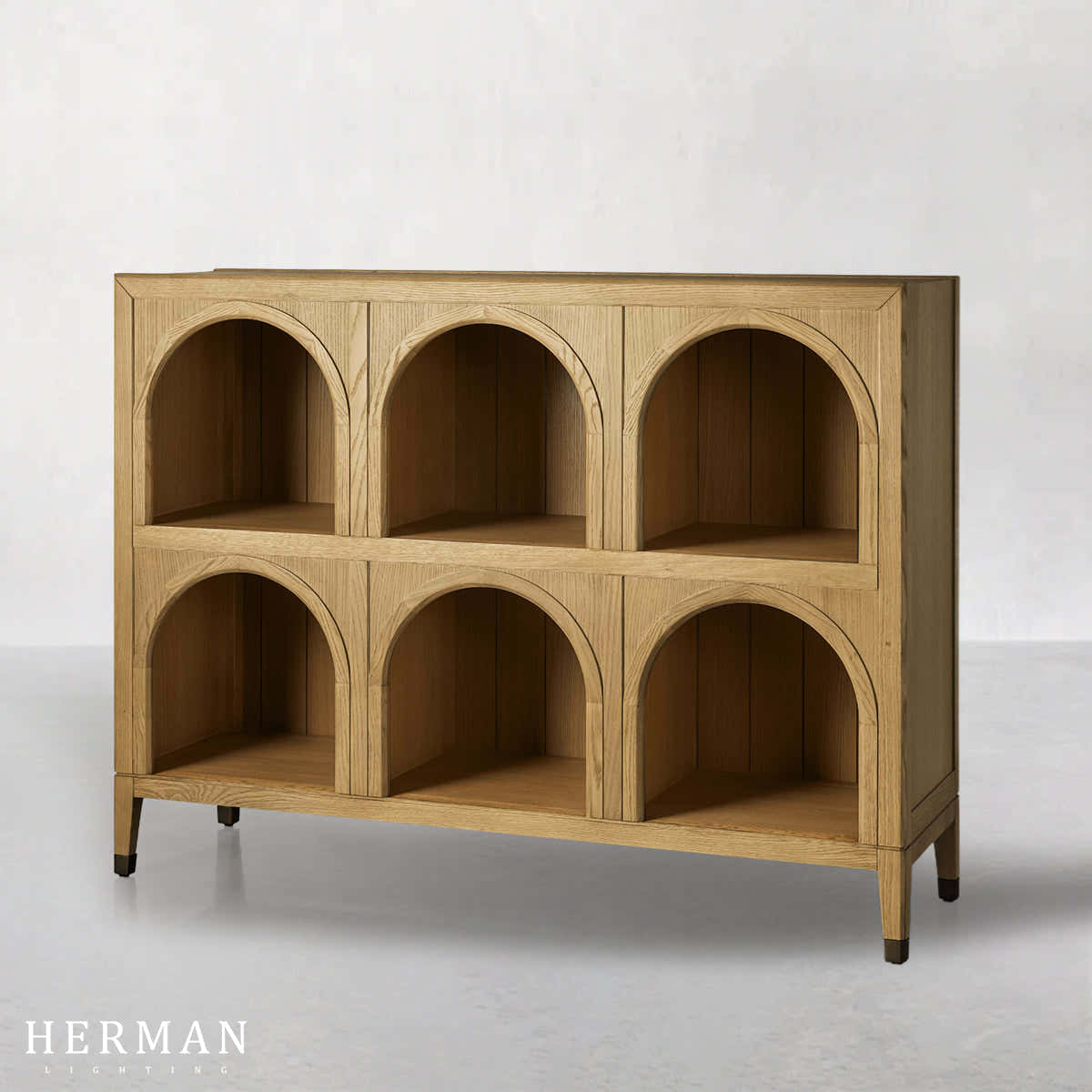 Hattie Arched Storage Cabinet  in Oak 60.75"W