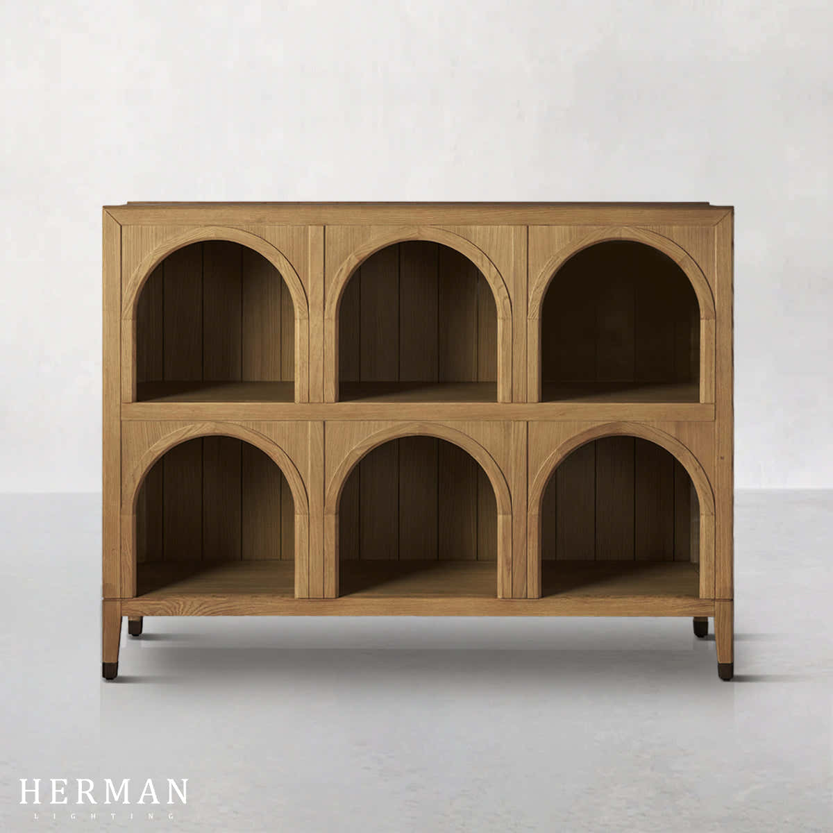 Hattie Arched Storage Cabinet  in Oak 60.75"W
