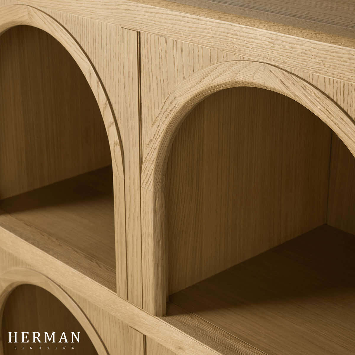 Hattie Arched Storage Cabinet  in Oak 60.75"W