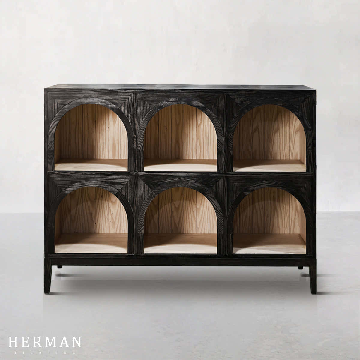 Hattie Arched Storage Cabinet  in Oak 60.75"W