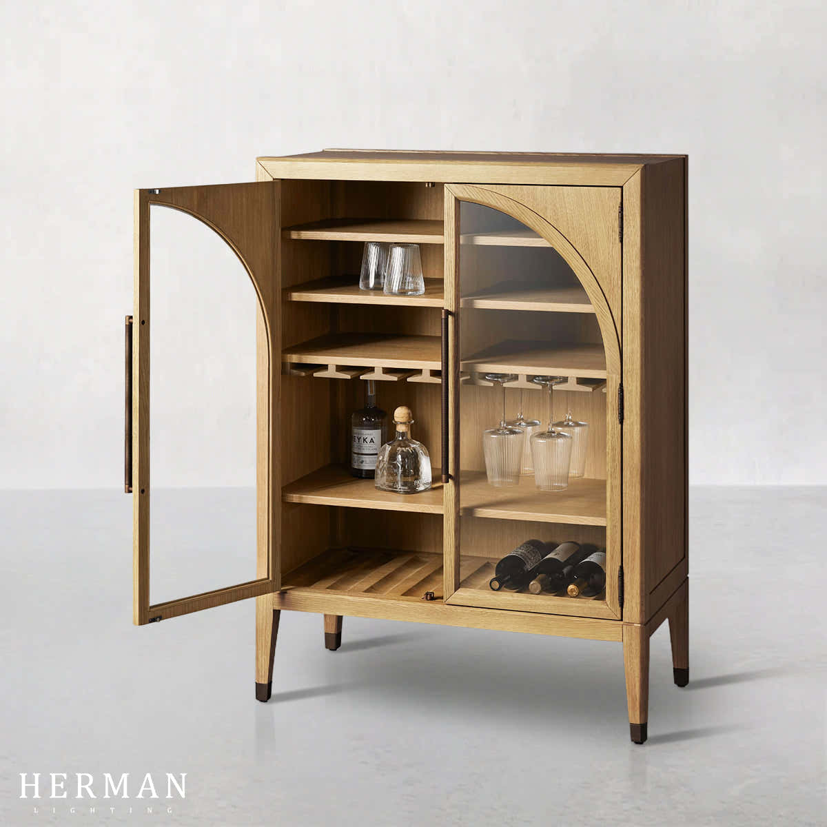 Hattie Low Bar Cabinet in Oak 36"W