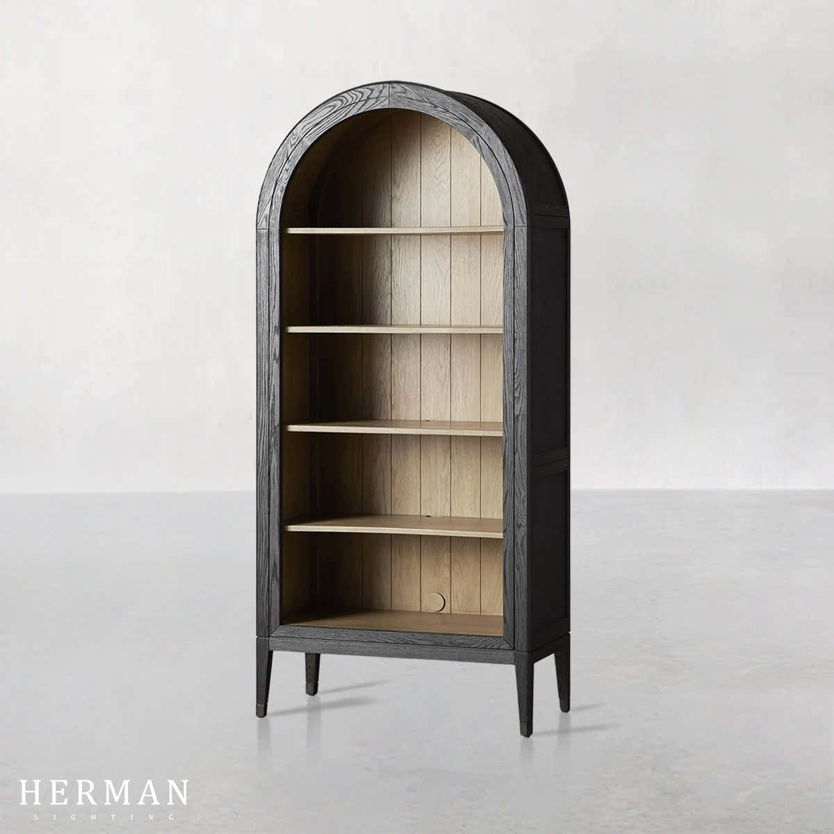 Hattie Open Bookcase in Oak 36"W 46"W
