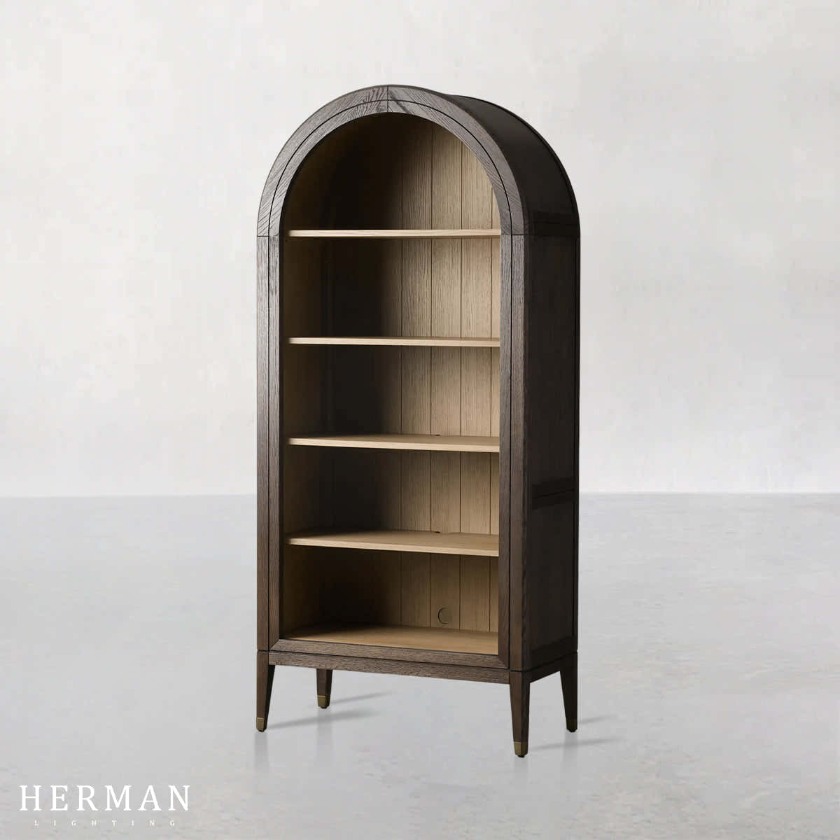 Hattie Open Bookcase in Oak 36"W 46"W