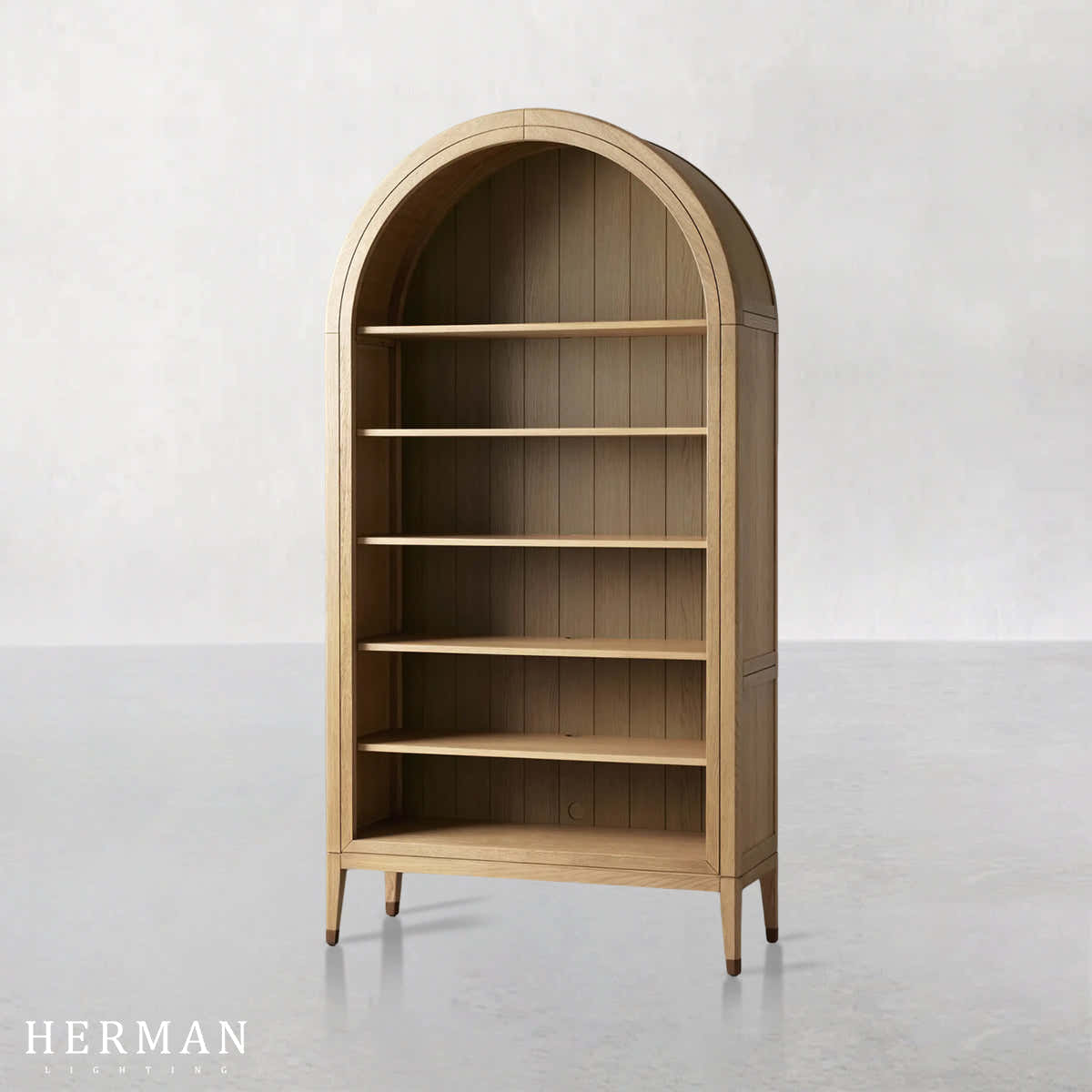 Hattie Open Bookcase in Oak 36"W 46"W
