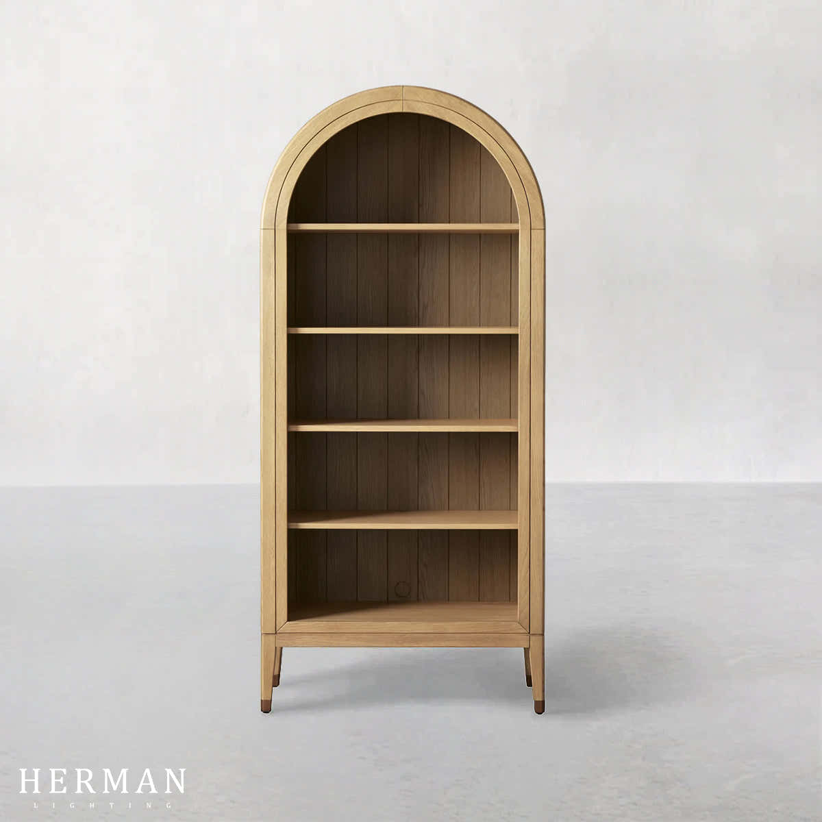Hattie Open Bookcase in Oak 36"W 46"W