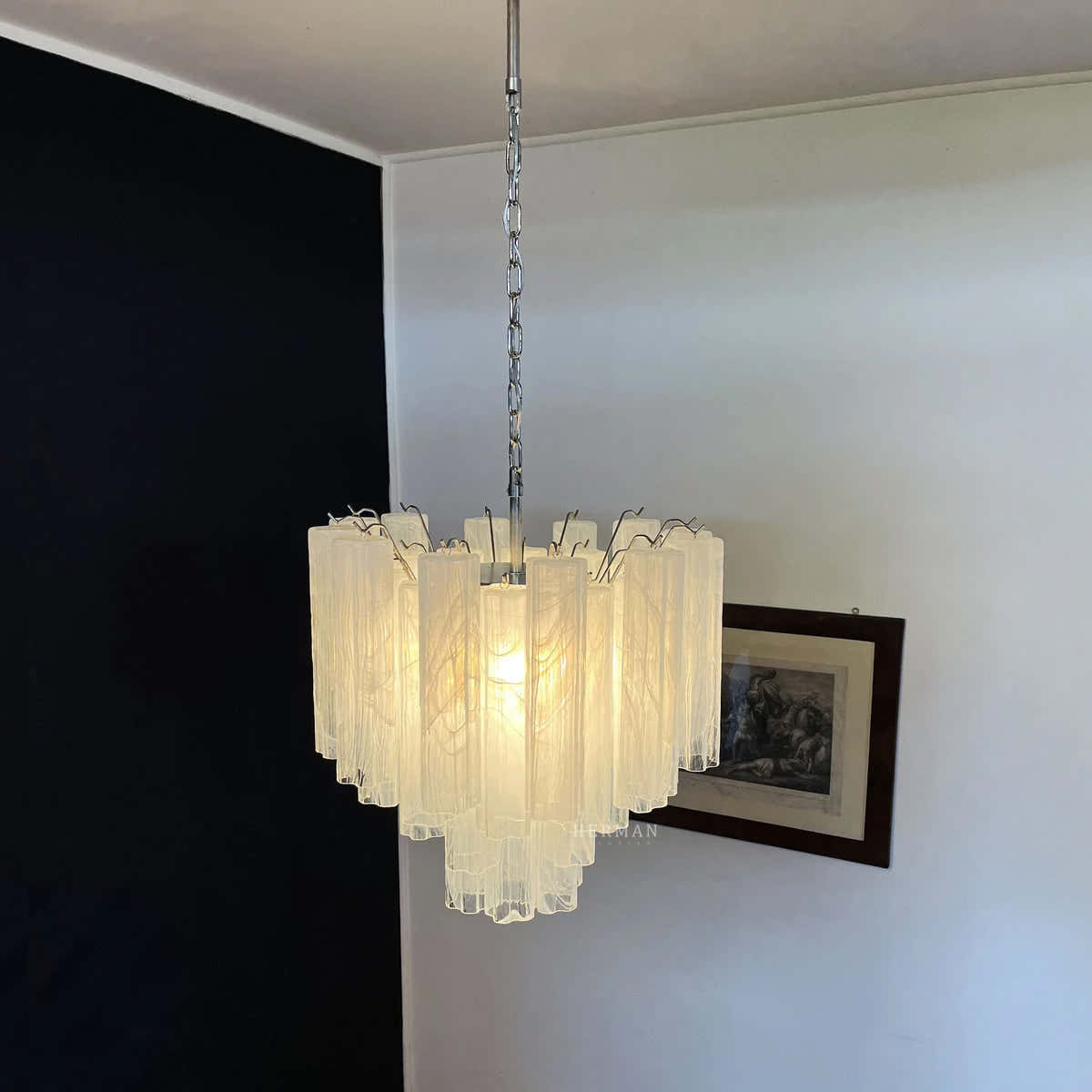 Murano Chandelier 22.8″ – 36 tubes – Alabaster white