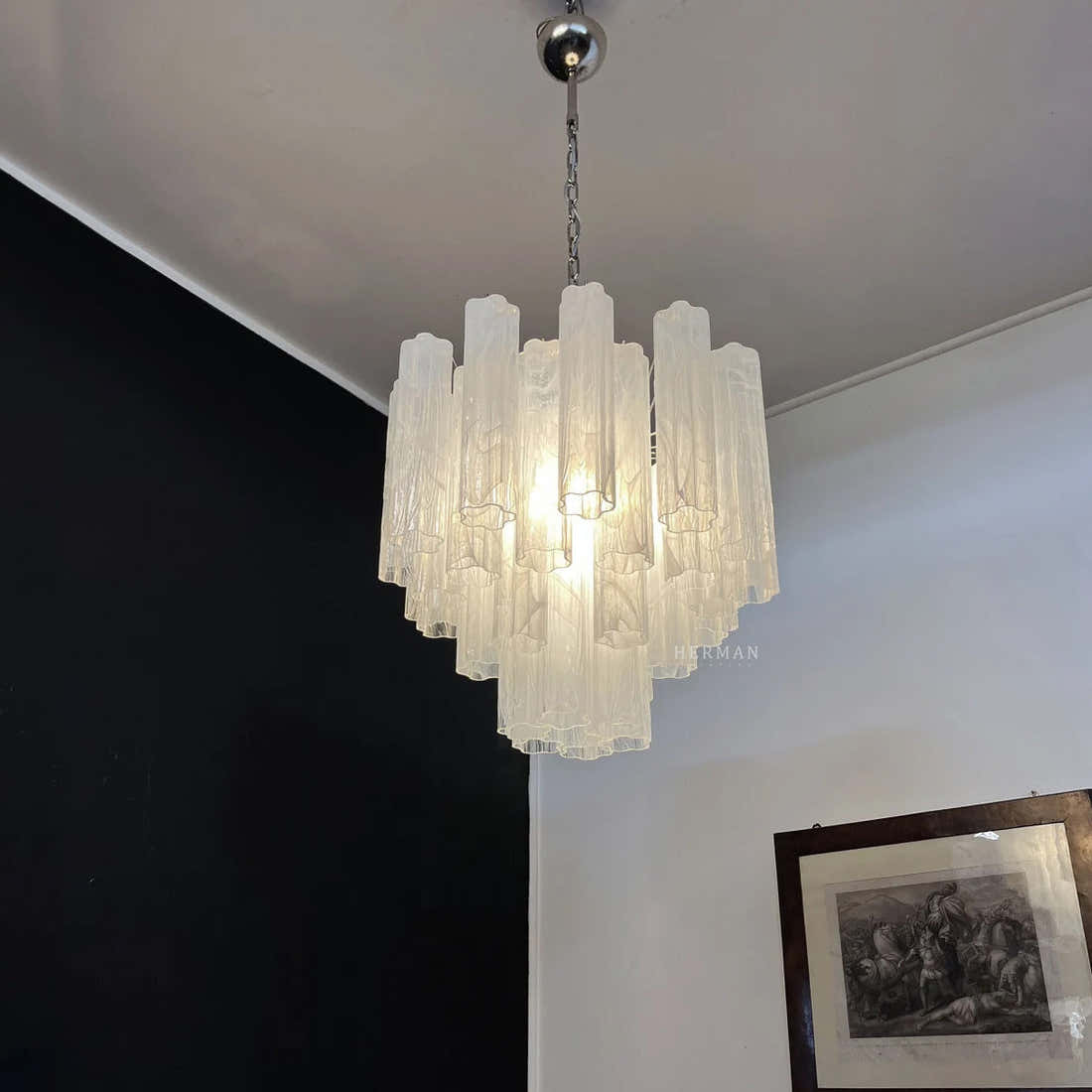 Murano Chandelier 22.8″ – 36 tubes – Alabaster white