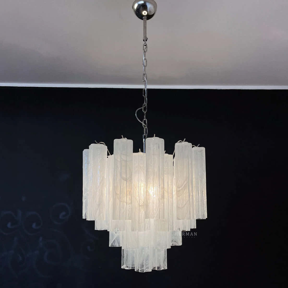 Murano Chandelier 22.8″ – 36 tubes – Alabaster white
