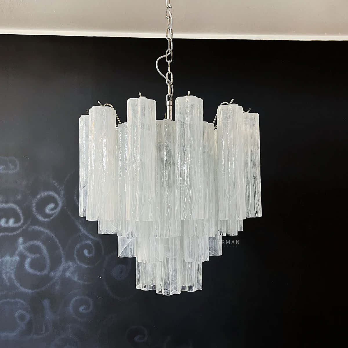 Murano Chandelier 22.8″ – 36 tubes – Alabaster white