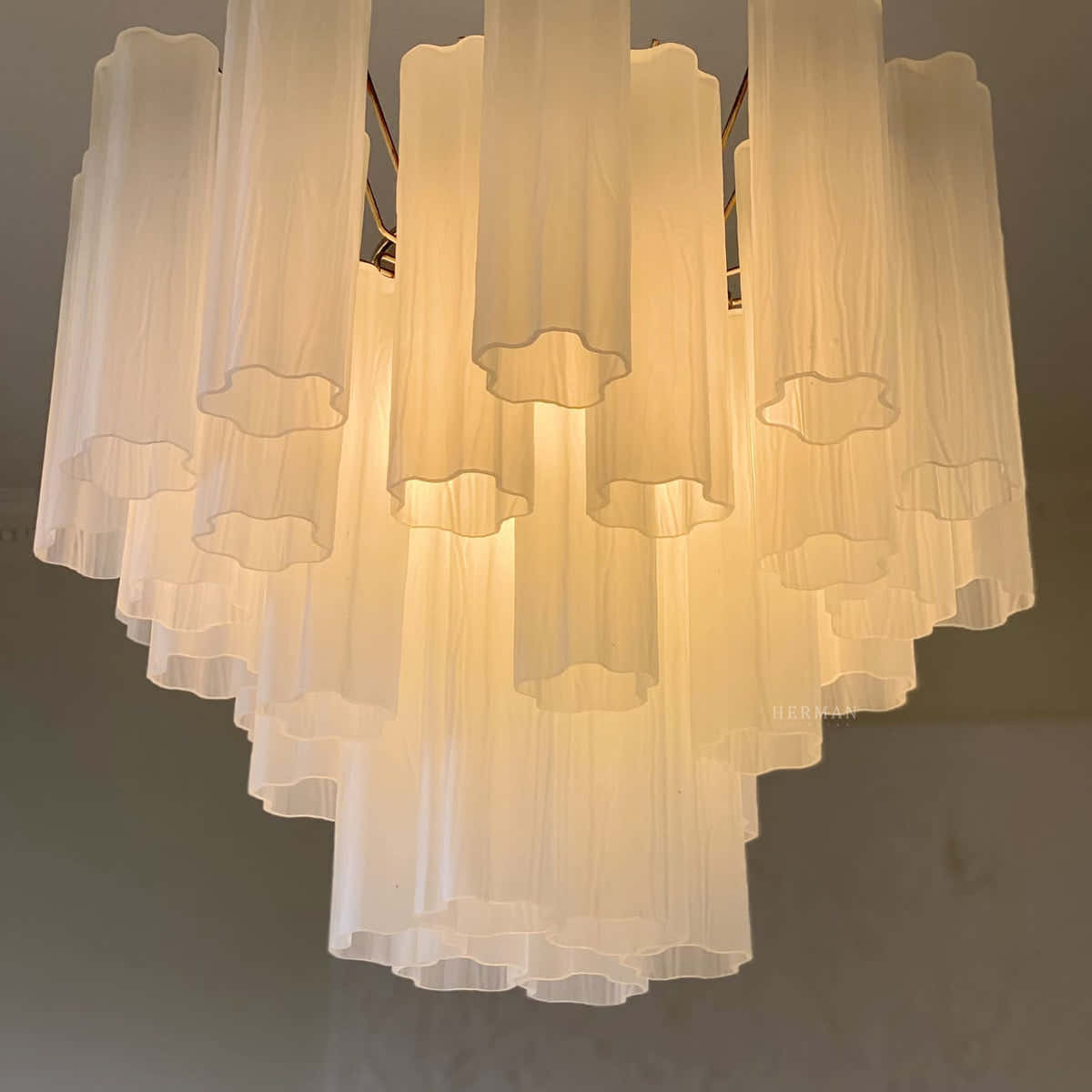 Murano Chandelier 22.8″ – 36 tubes – Matte white
