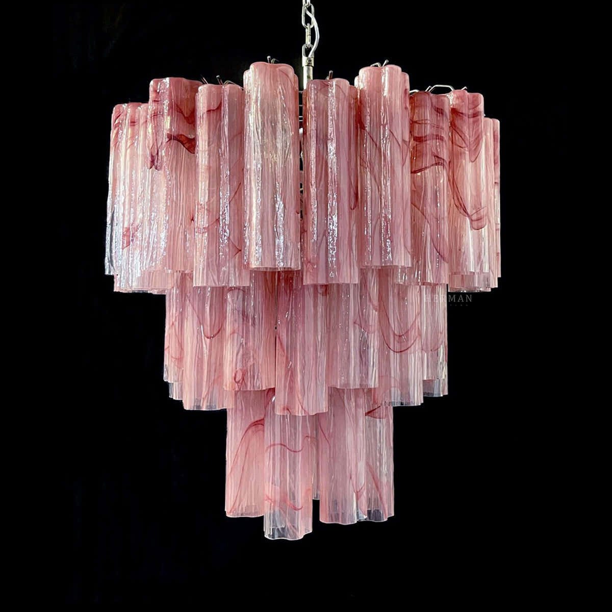 Murano Chandelier – 48 tubes – Alabaster Pink