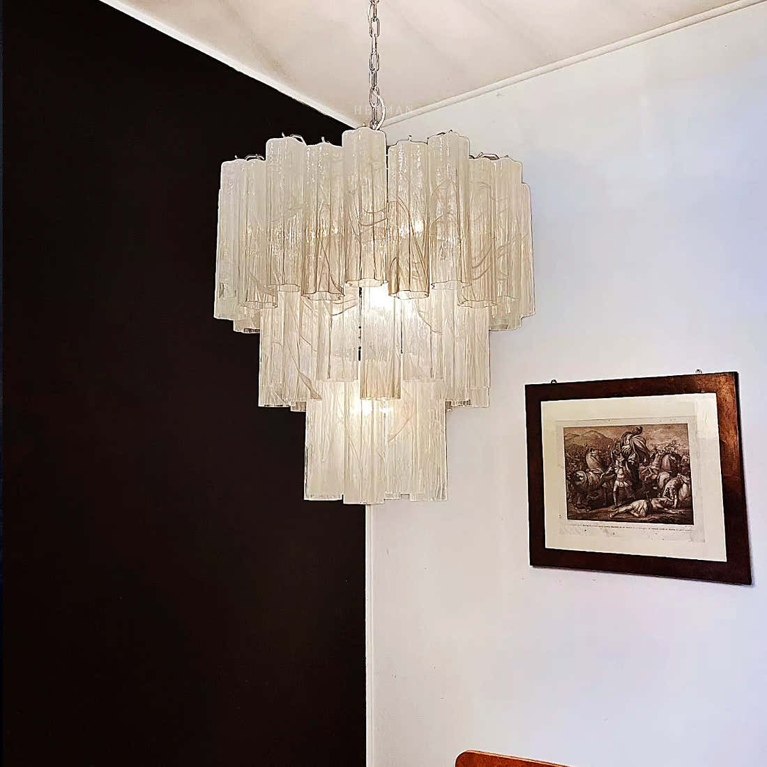 Murano Chandelier – 48 tubes – Alabaster White