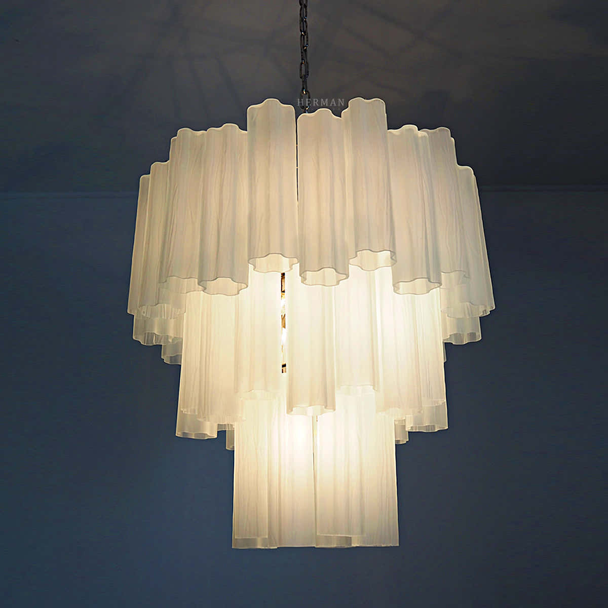 Murano Chandelier – 48 tubes – matte white