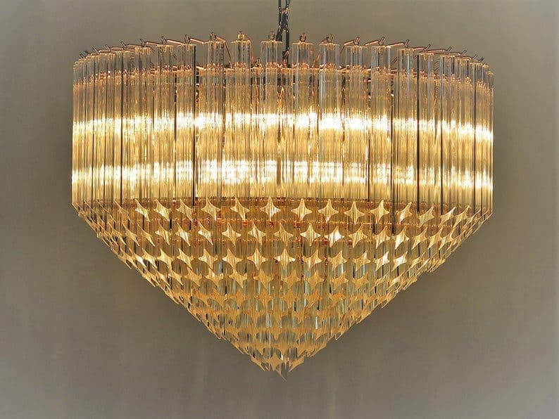 Murano Chandelier – Quadriedri – 265 prisms – Transparent
