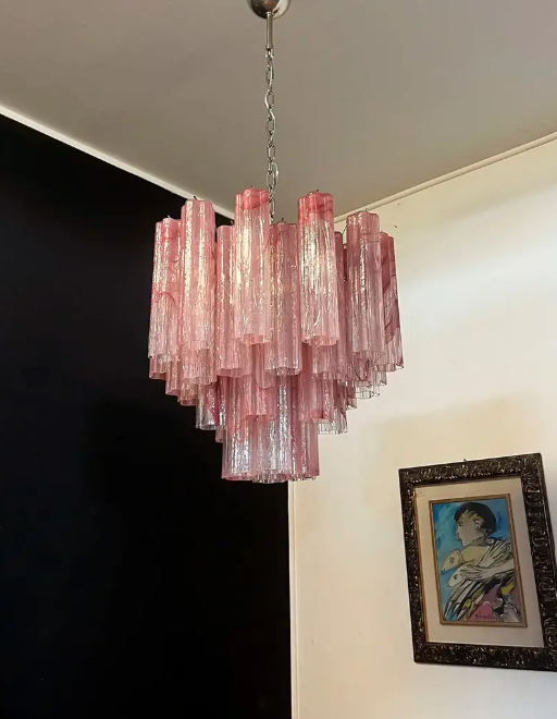 Murano Chandelier 22.8″ – 36 tubes – Alabaster Pink