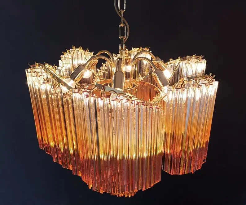 Murano Chandelier – Viennetta – 114 prisms – Amber