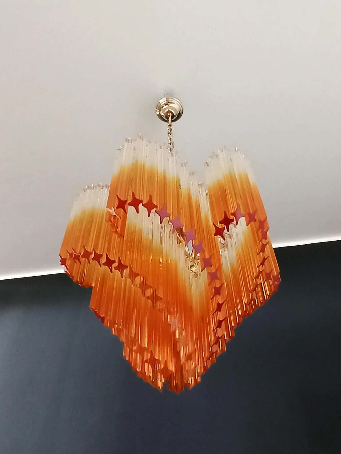 Murano Chandelier – Viennetta – 114 prisms – Amber
