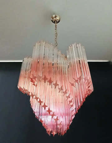 Murano Chandelier – Viennetta -114 prisms – Pink