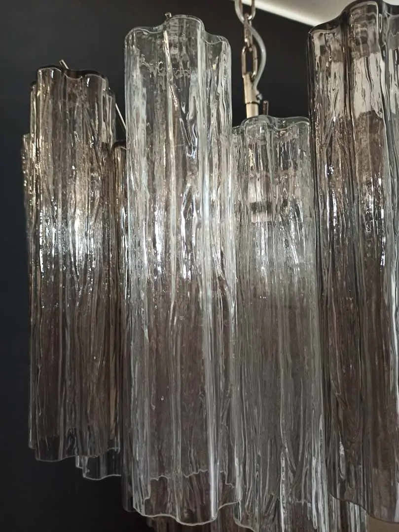 Murano Chandelier 22.8″ – 36 tubes – Smoked/Transparent