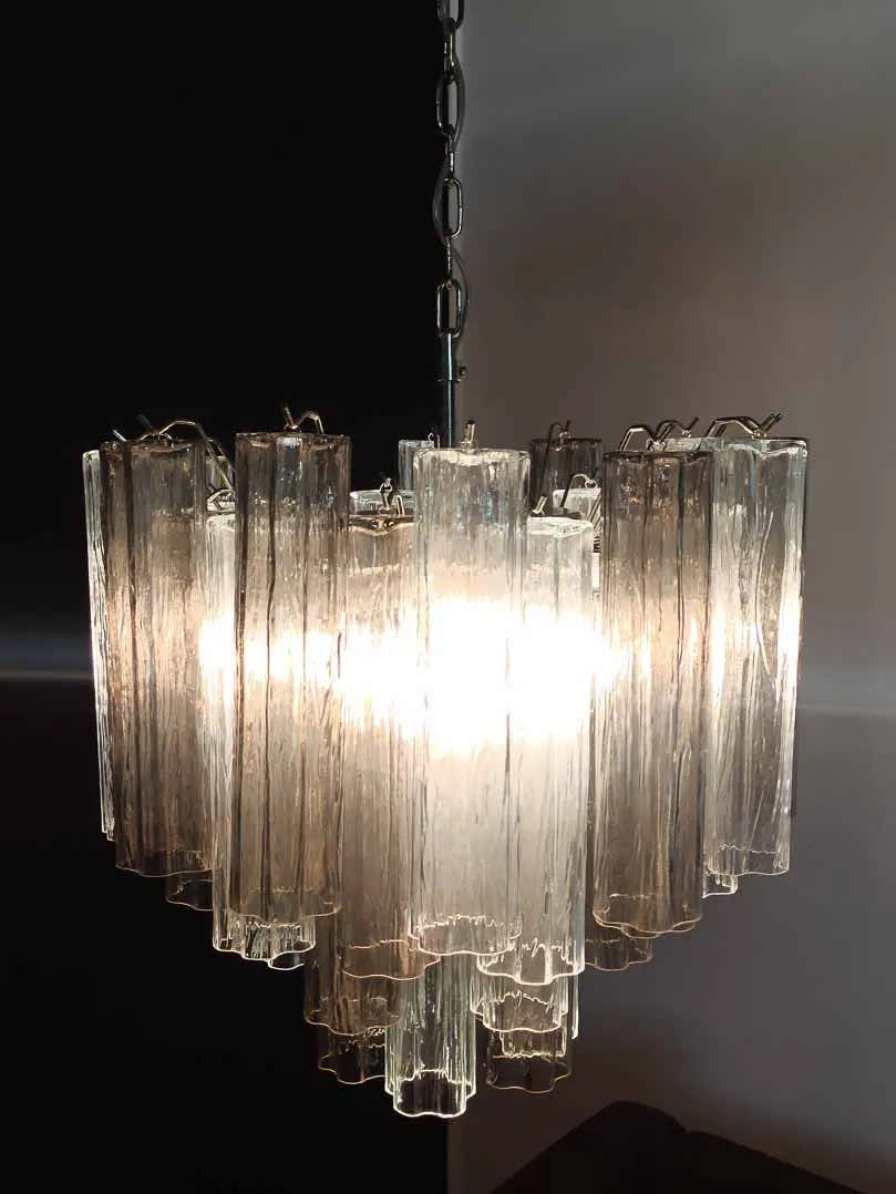 Murano Chandelier 22.8″ – 36 tubes – Smoked/Transparent